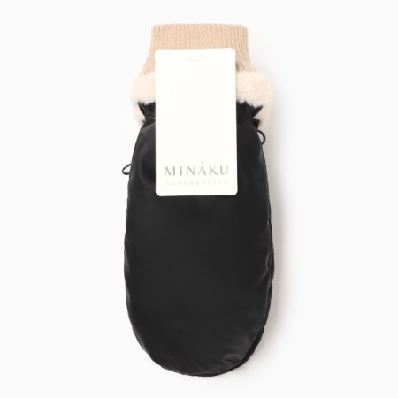 Women's mittens minku, black color, 25 cm-4