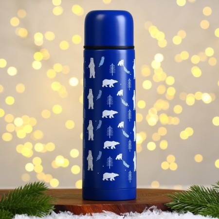 New Year! New Year's set "Zimushka", thermos 500 ml, mug 2 pcs-2