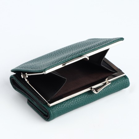 Women's wallet on the button, green color-2