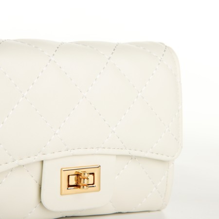 Women's bag, Messenger on a magnet, white color-4
