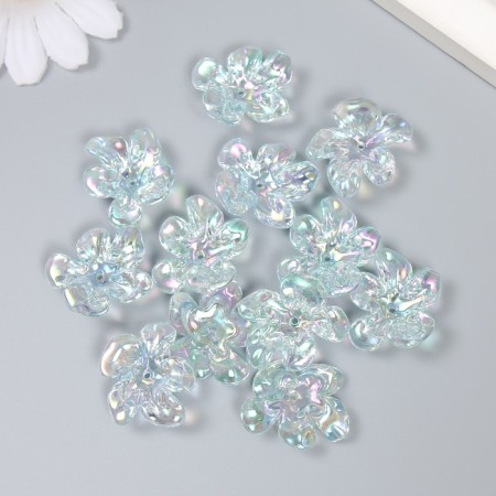 Busina Plastic for creativity "Flower. Stone ice" transparent blue 0.6x2.1x2.5 cm-2