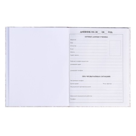 Diary for grades 5-11, "white", solid cover 7BC, glossy lamination, 48 sheets-3