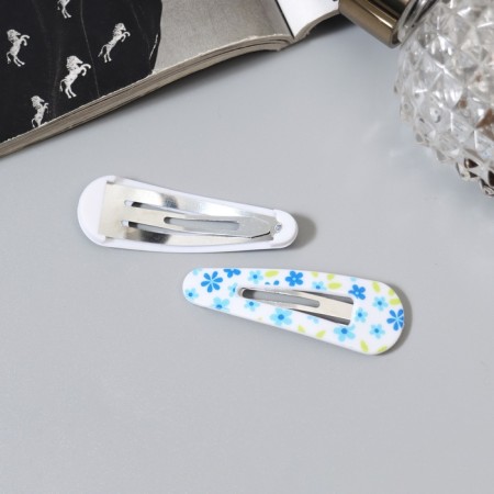 Invisible hair "Gloria", set 4 pcs., Flowers, 5 cm-1