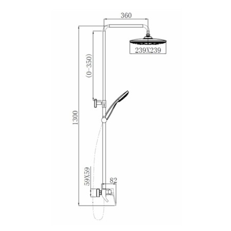 Shower system Comforty FF071R-CMT, black matte color-10