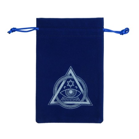 Bag for the Tarot "Oracle Eye", velvet, dark blue, 12x18 cm-2