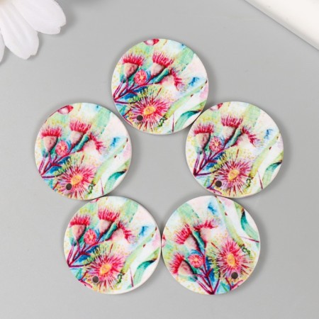 Decor for creativity wood "Circle. Blooming thistle" d = 3 cm-1