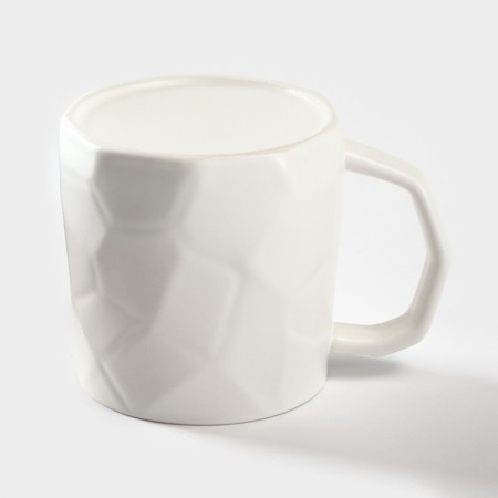 Ceramic mug with a spoonful of the shade "Magic Forest", 350 ml, white color-3