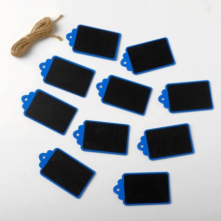Cretaceous price tag “suspended” 7.4 × 4, tag, (packaging 10 pcs.), Black-blue color-1