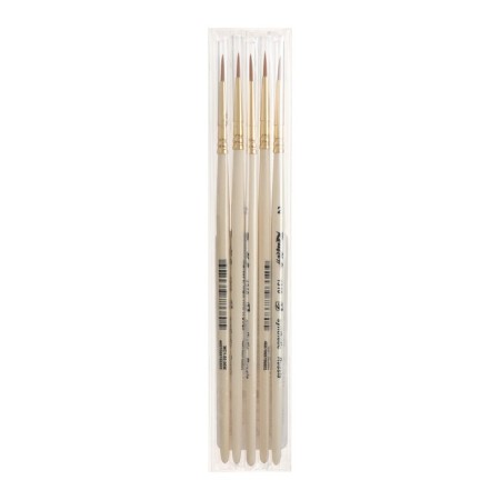 Synthetic brush, round, hard, shortened insert, rubloff series 1310 No. 2, short handle is saturated with varnish, yellow clip-3