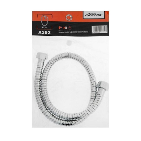 Shower hose Accoona a392, 70 cm, brass nut, zinc cone, chrome-2