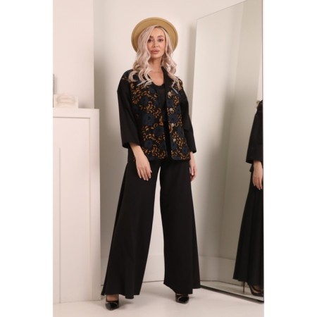 Female jacket, size 44, black color-5