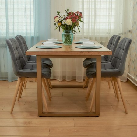 Dining stool Polini Home Verona SD, color gray-natural color-8