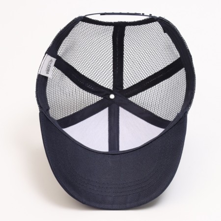 Baby cap for a boy with a grid, dark blue color, rr 54-10