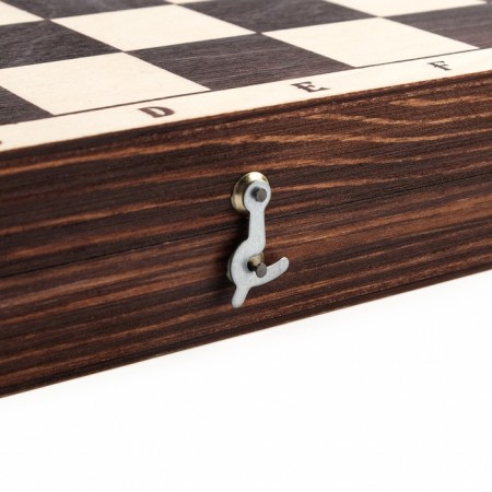 Handwheel chess, 29 x 29 x 4.3 cm, dark board, Figures Lac-5