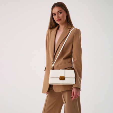Female bag Textura, average size, milk color-9