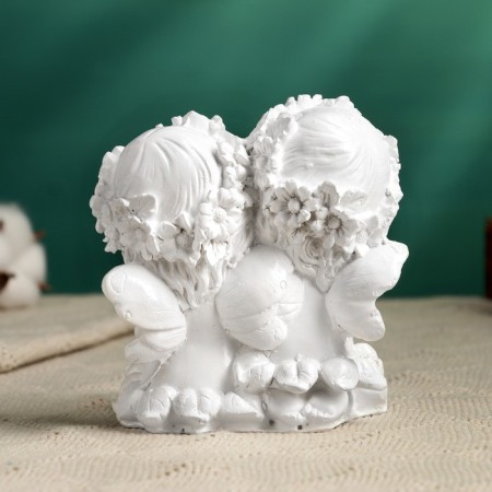 Figure "Two Angels with the Book" White, 12x12cm-2