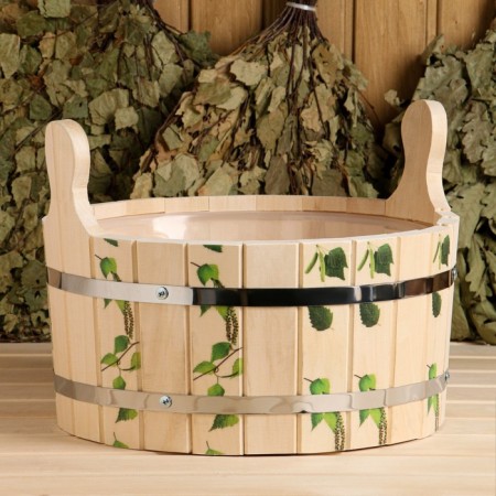 A gang made of linden, 10 l, round, plastic insert, handles-ruff (Figure 6), UV pure-4