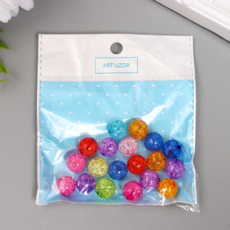 Beads for creativity plastic "Balls - broken glass" set 20 g d = 1.2 cm-3