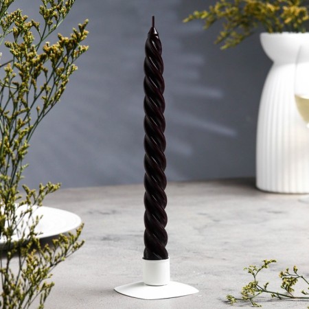Candle twisted, 2.3x 24.5 cm, 5 hours, 50 g, black