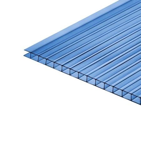 Cellular polycarbonate, 4 mm, 2.1 × 6 m, UV, blue