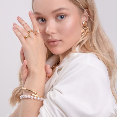 Set of rings 2 pieces of "lovedocks" Moonlit night, color gold, dimensionless-2