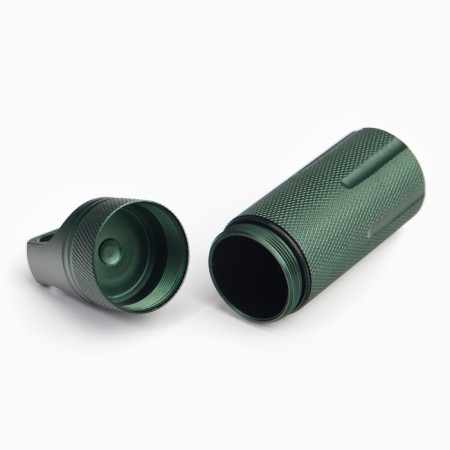 Waterproof keychain container for little things, olive, 11 cm-3