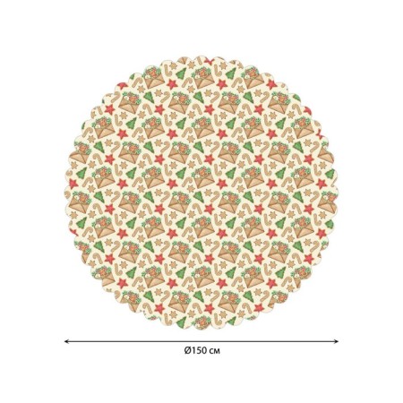 The tablecloth "Christmas postcard", round, Saten, d = 150 cm