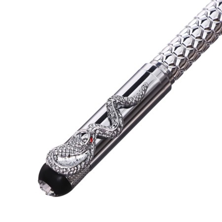 Gift handle ball in the leatherette case rotary snake hull silver-3