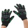 Motorcycle gloves with protective inserts, pair, size XL, black-green