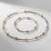 Set 2 objects "necklace, bracelet" Noel, beads No. 6, white color in gold