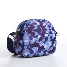 Bag's bag with zipper, blue color/camouflage