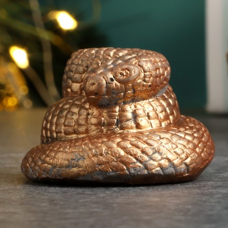 Figure "Snake Malaya" aged bronze, 4x4x2cm