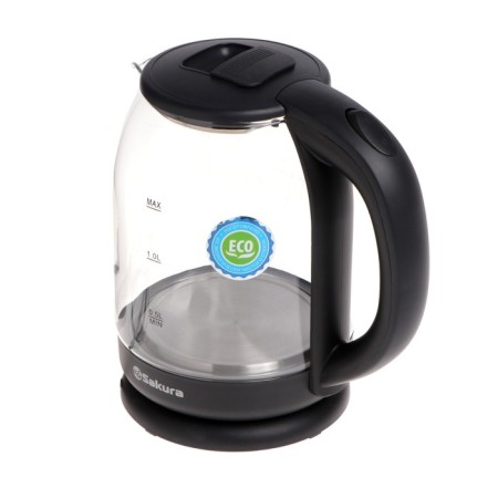 Electric kettle Sakura SA-2709SPBK, glass, 1.8 l, 1800 watts, black-1