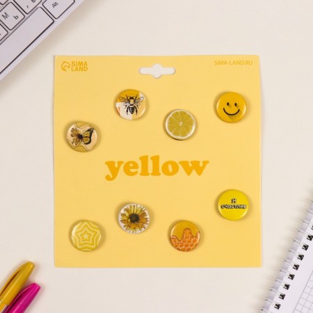 Icons sunset set 8 pcs d = 25 mm "yellow" 16.5x17 cm-1