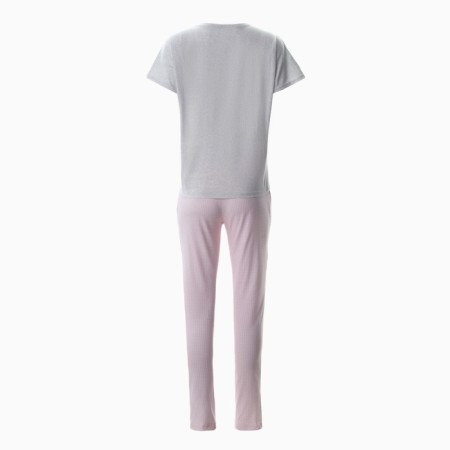 Homemade female set (T -shirt/pants), gray color, size 50-9