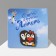Penguin icon a couple, colored in ferrous metal