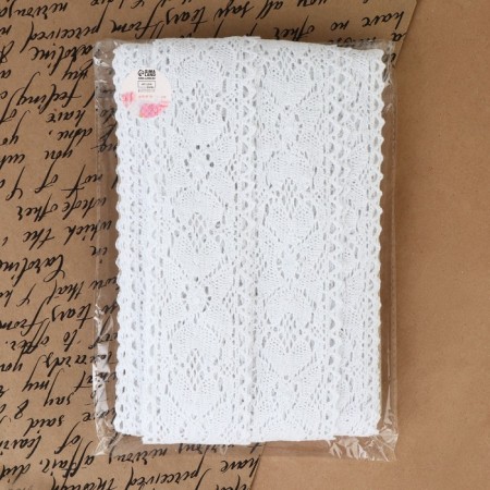 Knitted lace, 60 mm × 15 ± 1 m, white color-4