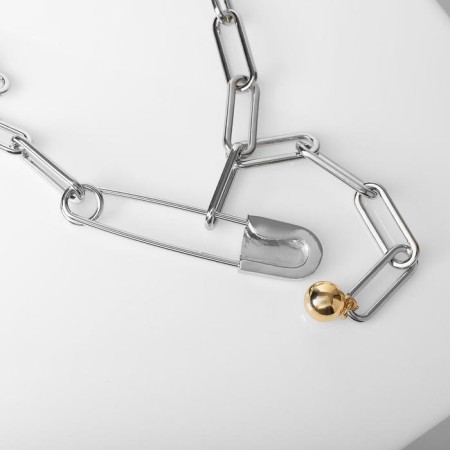 Piece "chain" pin with weaving, color silver, l = 45 cm-1