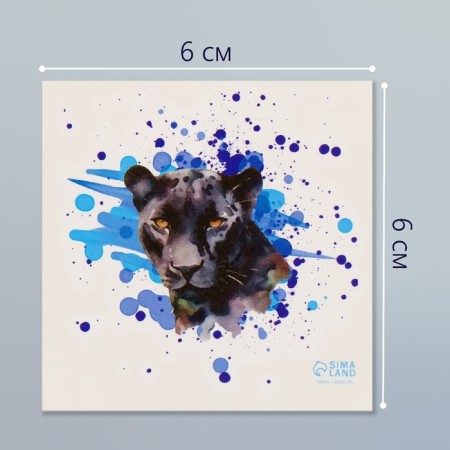Tattoo on the body color "watercolor. Panther" 6x6 cm-1