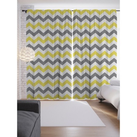 Photostes "Colorful zigzags", Saten, size 145x265 cm, 2 pcs