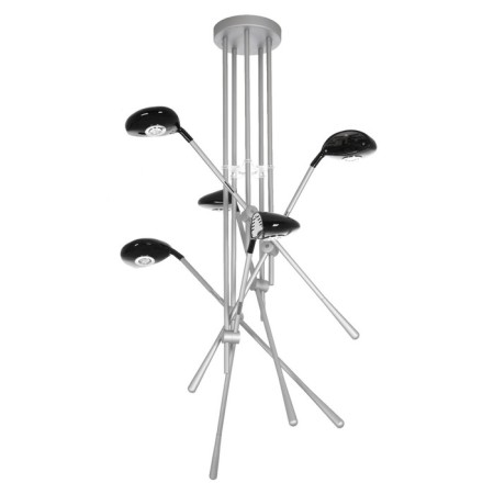 Chandelier "5 clubs" 65 × 110 cm, 5 × 10 watts, aluminum, plastic, glow warm white