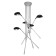 Chandelier "5 clubs" 65 × 110 cm, 5 × 10 watts, aluminum, plastic, glow warm white