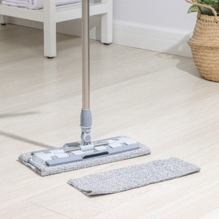 Swan for washing the floor is a flat share, 2 microfiber nozzles, a telescopic steel handle, 36 × 13 × 83 (125) cm, Mix color-5