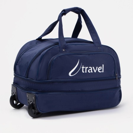 Road bag on wheels, a lightning department, with an increase, an outer pocket, blue color-2