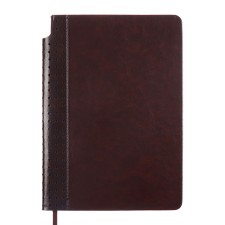 Diary of Leduced A5, 160 Escalada sheets, hard -leather cover, perforation, pancake embossing, lies, cream block 70g/m2, brown