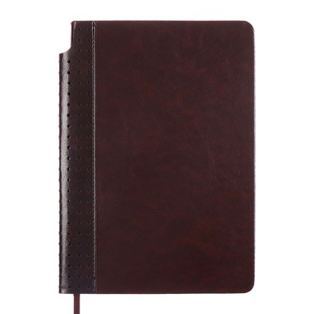 Diary of Leduced A5, 160 Escalada sheets, hard -leather cover, perforation, pancake embossing, lies, cream block 70g/m2, brown