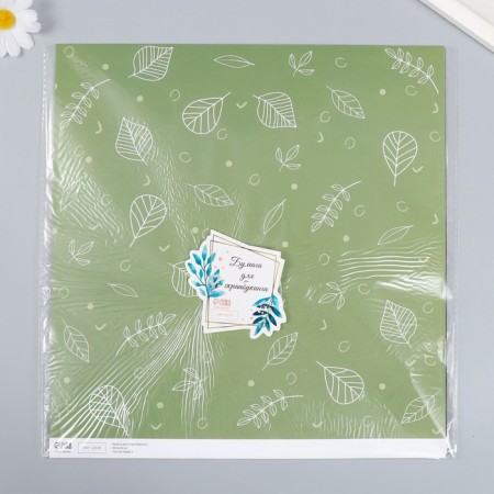 Scrapbooking paper "Green leaves" density 180 g 30.5x32 cm-3