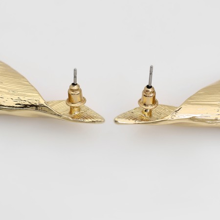 Earrings Metal "Bohemia" New Leaf, Color Gold-2