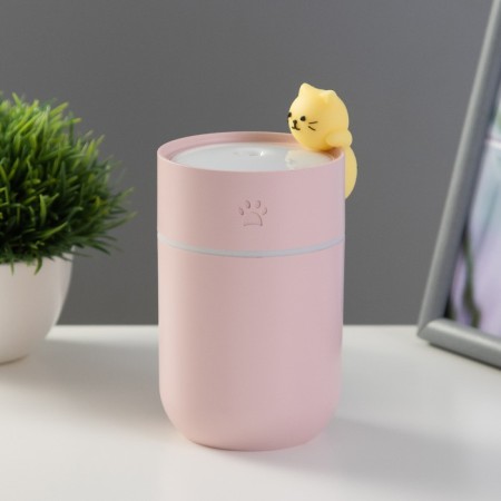 Night-wound-master "kitten" LED 2W USB 260ml pink 7.5x7.5x12 cm Risalux-1