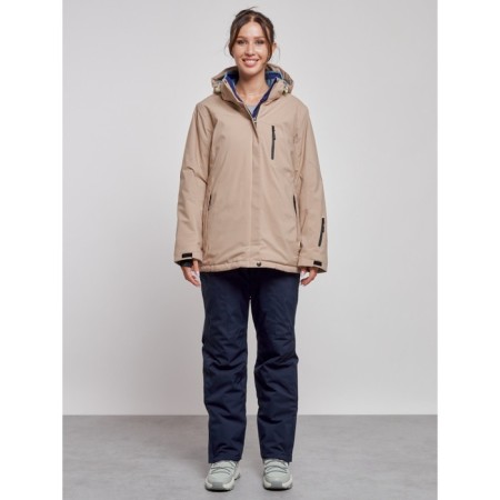 Ski costume female winter, size 52, beige color